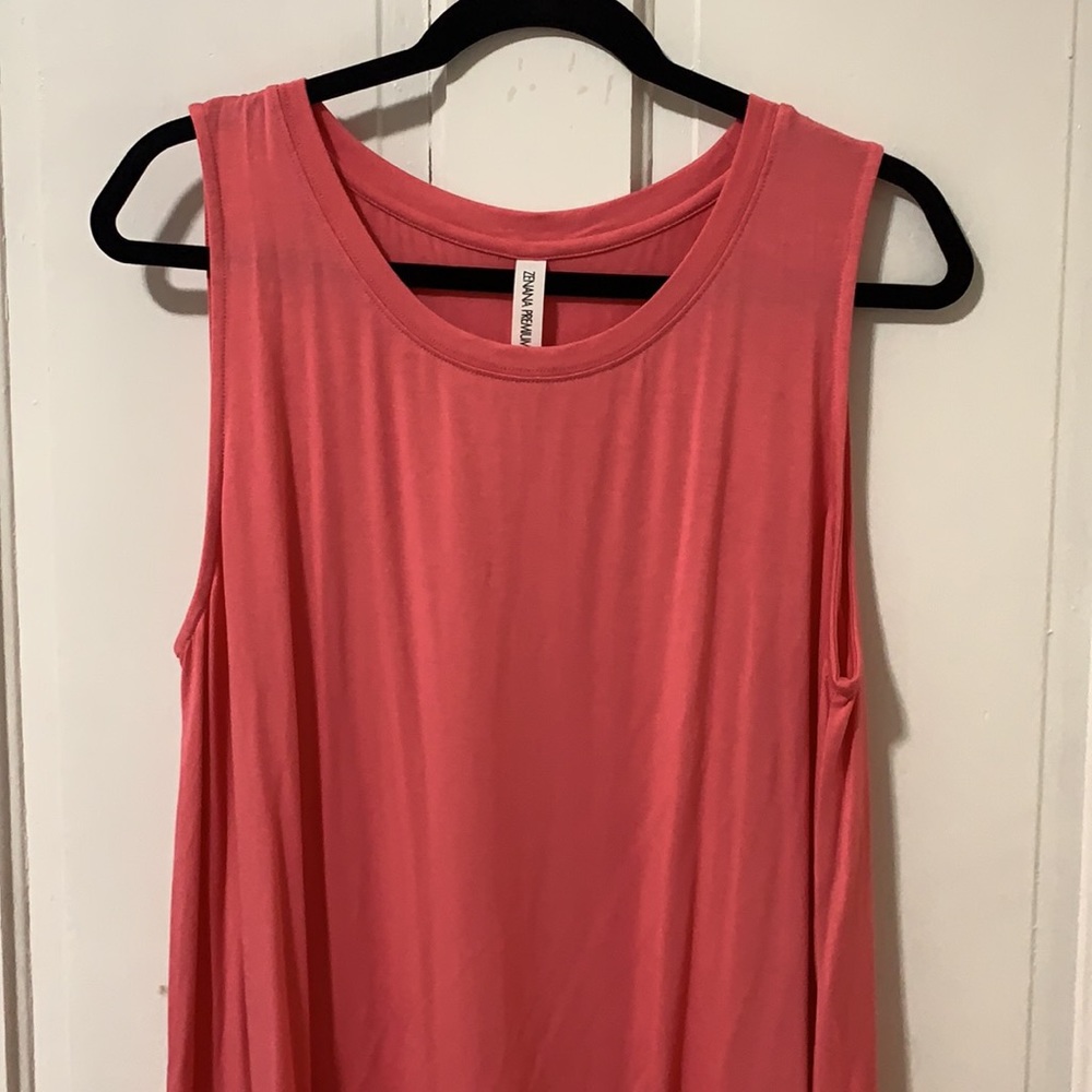 Zenana Premium Sleeveless Lace Hem Tunic - Picture 3 of 6